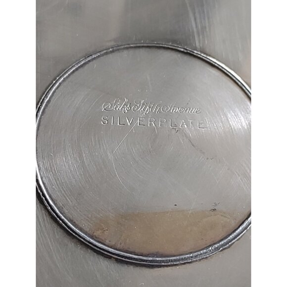 Vintage Saks Fifth Avenue 12" Silverplate Platter, Candy Jewelry Trinket Tray - Picture 9 of 17